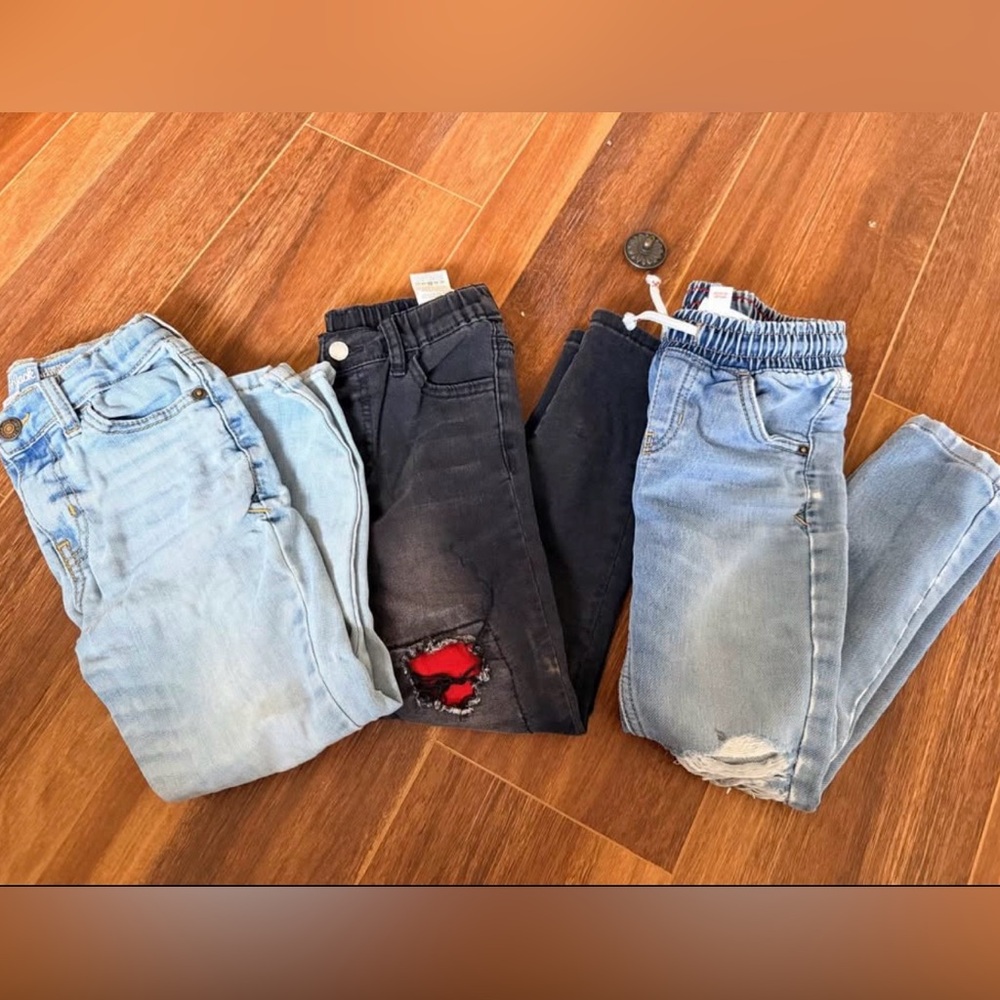 Stylish Kids Denim Jeans Set - Blue, Black, Light Blue